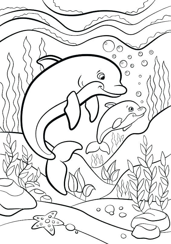 Cute Animal Coloring Pages - Dolphin Coloring Pages