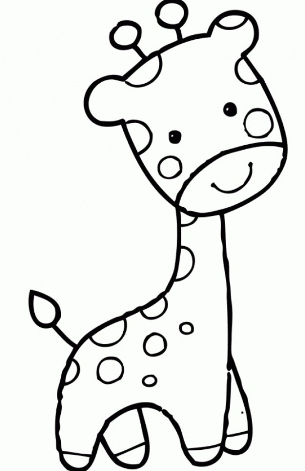 Cute Baby Giraffe Coloring Pages for Preschool - Giraffe Coloring Pages