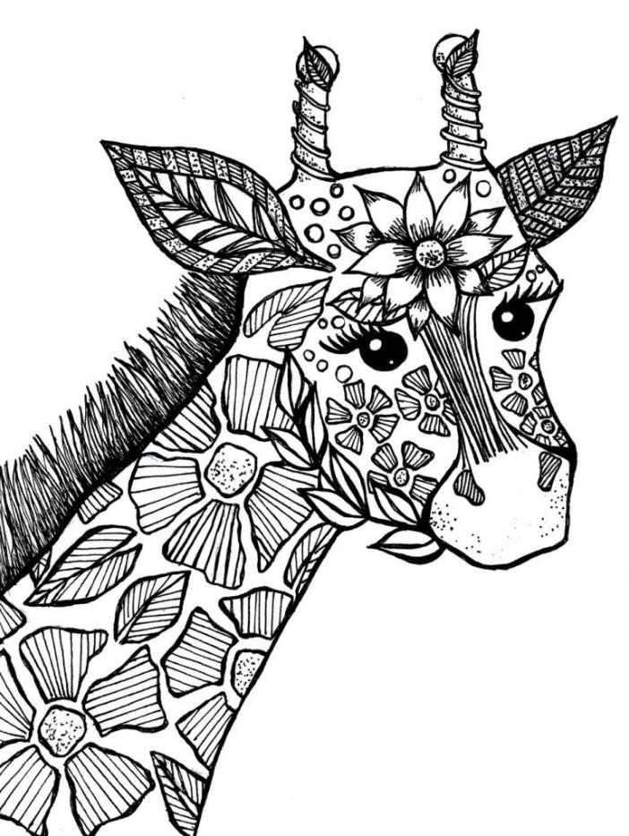 Cute Giraffe Coloring Pages 01 - Giraffe Coloring Pages