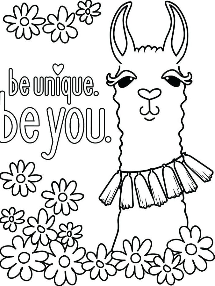 Llama Coloring Pages 01 - Llama Coloring Page