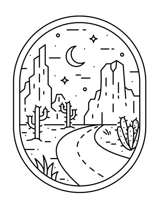 Unique Adult Coloring Pages Free Printable With Desert Coloring Pages Coloring Pages Landscape Western