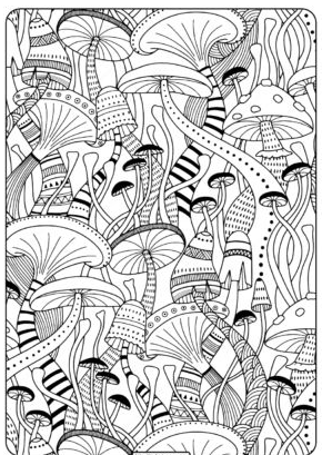 Unique Adult Coloring Pages Free Printable With Free Printable Mushrooms Adult Coloring Book