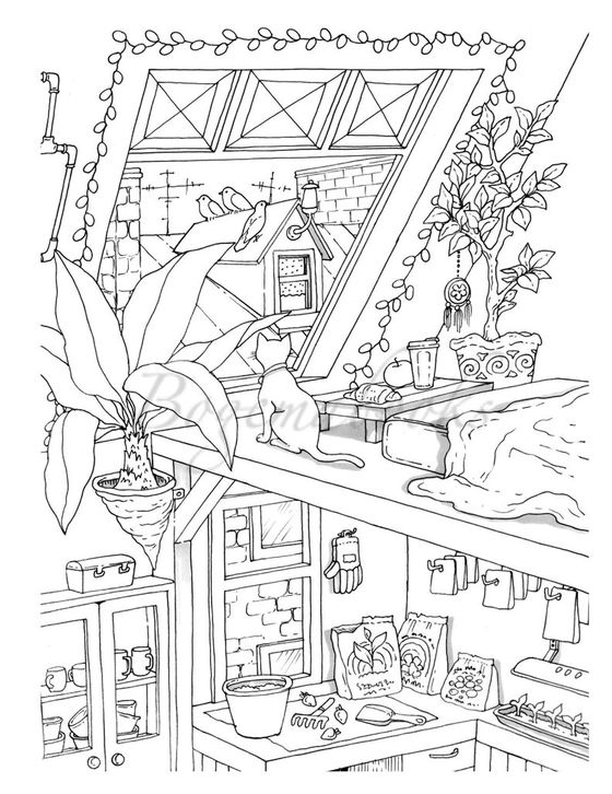 Unique Adult Coloring Pages Free Printable With Nice Little Town Interiors adult Coloring Book Coloring