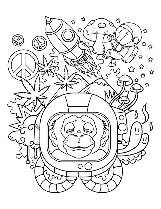 Unique Adult Coloring Pages Free Printable With Trippy Hippie Coloring Page or Weeds Printable PDF or Digital