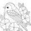 Adult Coloring Pages   Spring Bird And Flowers Coloring For Teens