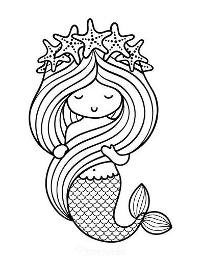 Cartoon Coloring    Free Printable Mermaid Coloring