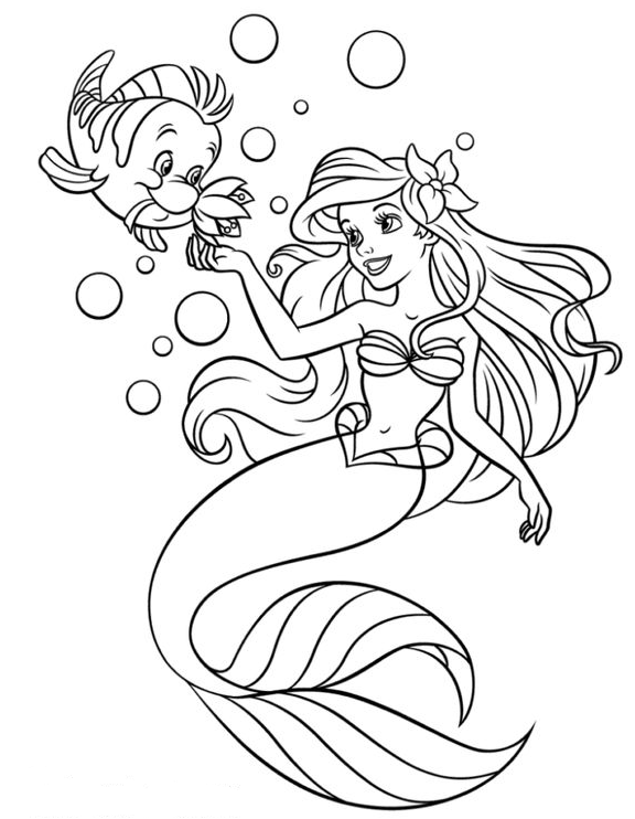 Cartoon Coloring Pages   The Little Mermaid Coloring