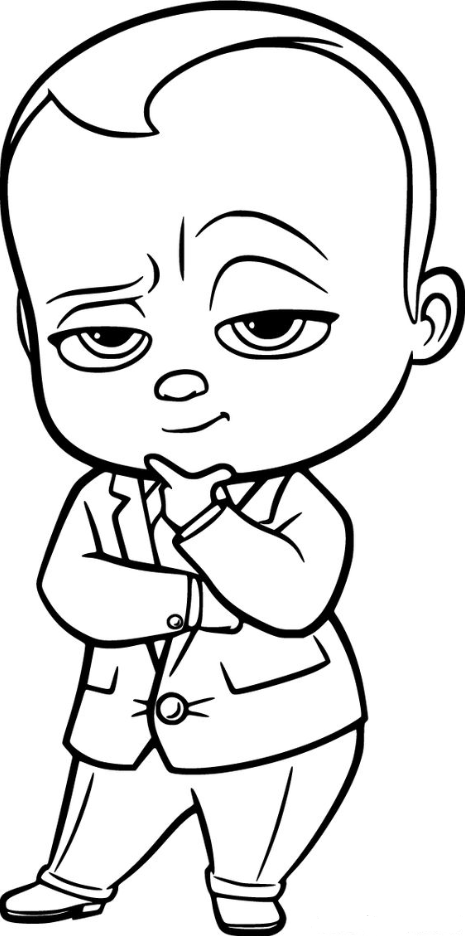Cartoon Coloring Pages With Free Printable Boss Baby Coloring