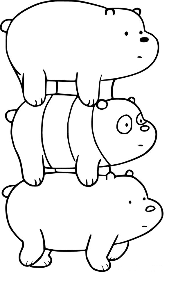 Cartoon Coloring Pages With Free Printable We Bare Bears Coloring