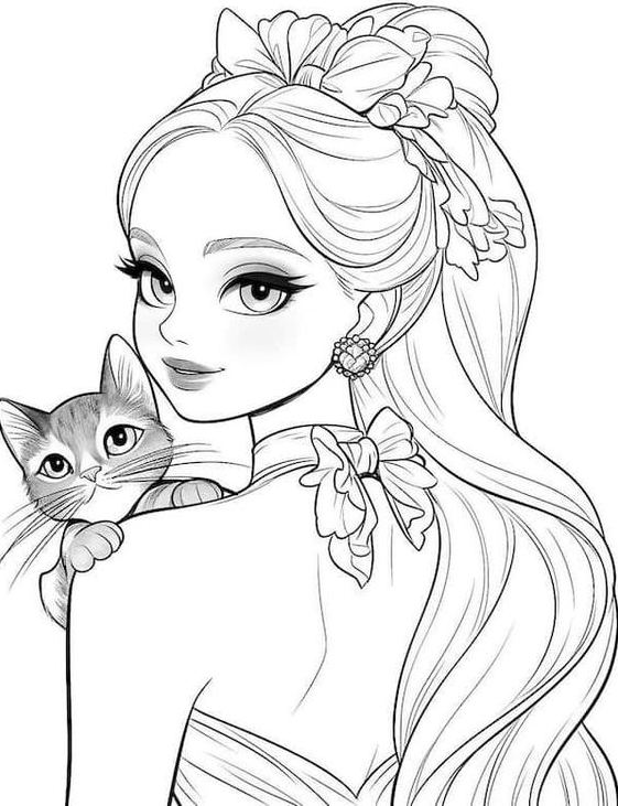 Coloring Pages For    Barbie Coloring Pages For Kids And