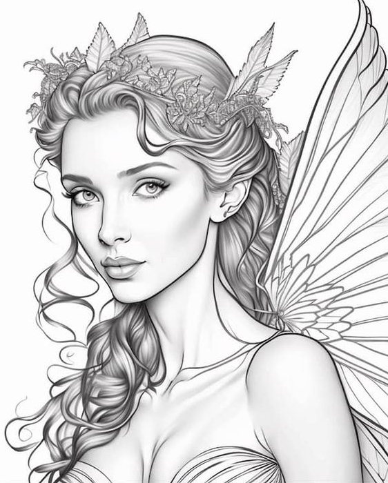Coloring Pages For Adults   Fascinating Fairy Coloring Pages For Adults