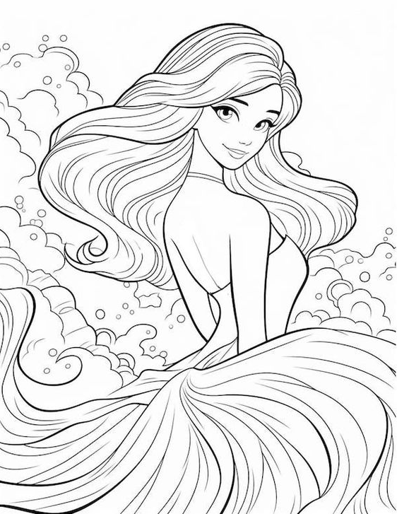 Coloring Pages For Adults   Mermaid Coloring Pages For Kids And Adults