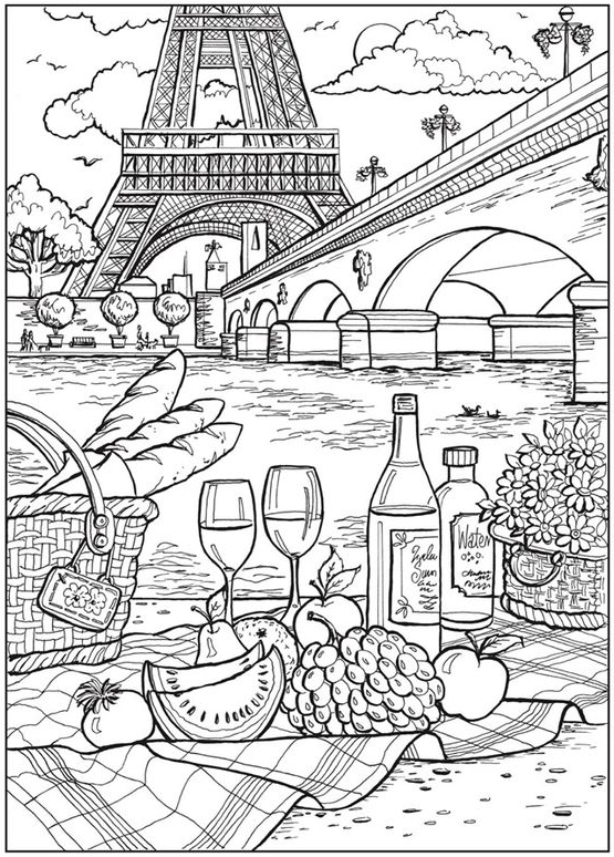 Coloring Pages For Adults Recreation And Pictures Of Paris And