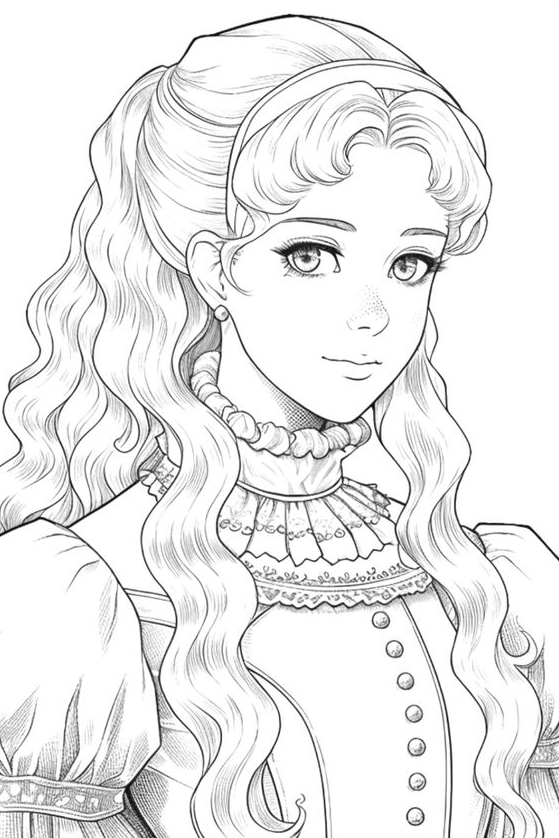 Coloring Pages For Adults   Victorian Girls Coloring