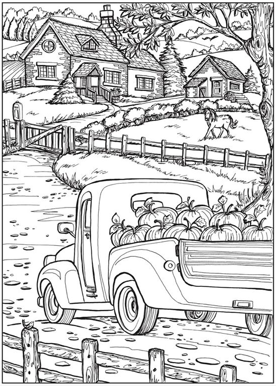 Coloring Pages To Print With Creative Haven Country Farm Scenes Coloring Boo
