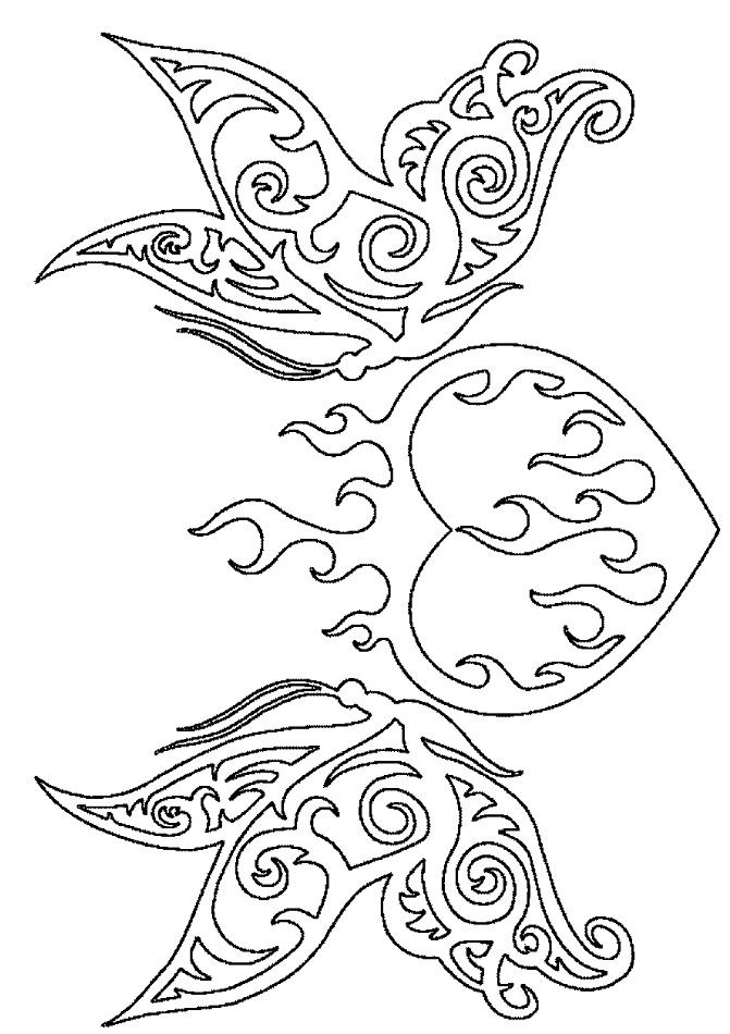 Cool Coloring Pages Burning Heart Coloring