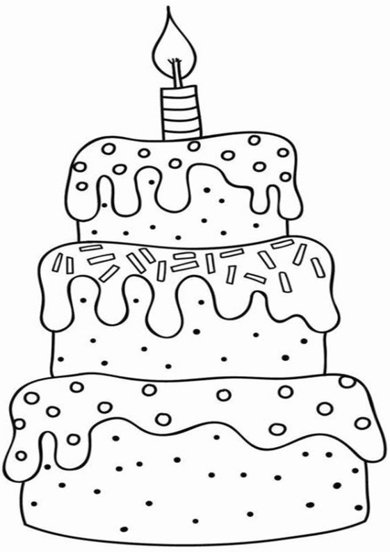 Free & Easy To Print Cake Coloring Pages