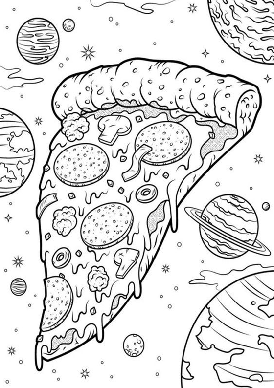 Free & Easy To Print Pizza Coloring Pages