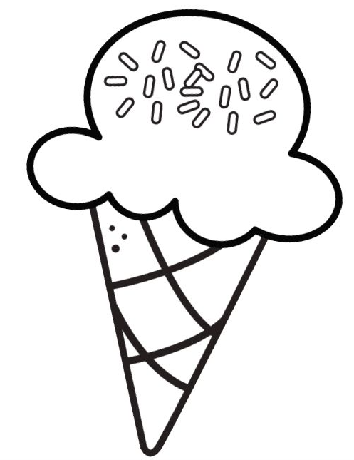 Free Kids Coloring Pages With Free Ice-Cream Cone Colouring Page