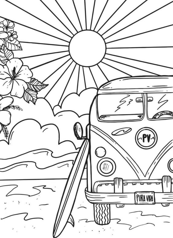 Hippie Coloring Pages With Aesthetics Coloring Pages