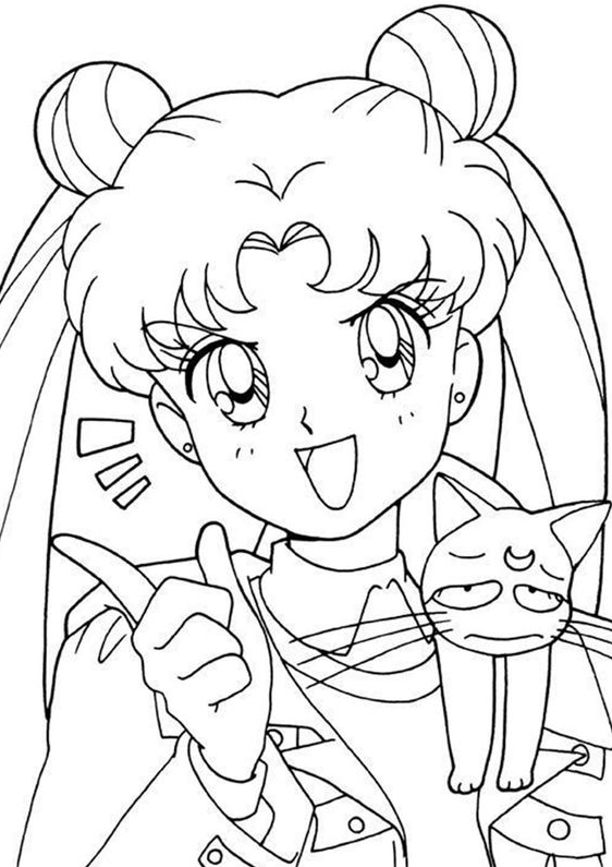 Hippie Coloring  With Free & Easy To Print Sailor Moon Coloring