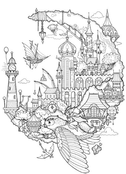 Illustrations Lineart Coloring Books