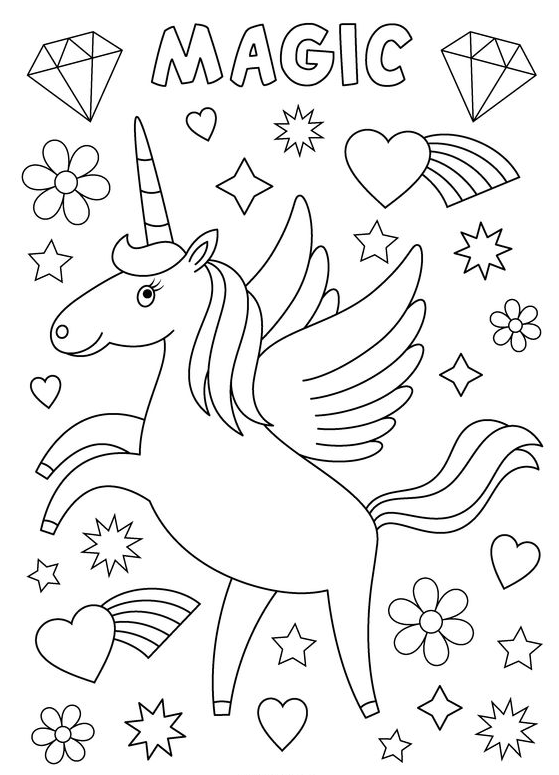 Kids Coloring With Fun and Free Unicorn Coloring Pages For Kids