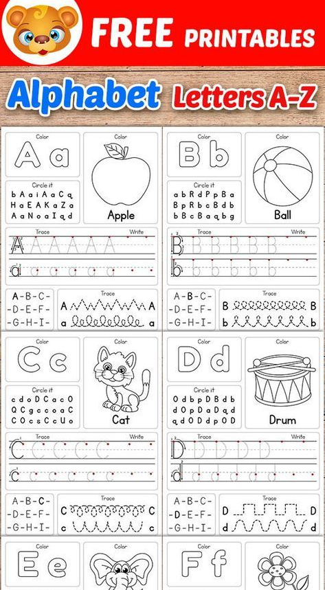 Preschool Printables With Free Alphabet Practice A-Z Letter Worksheets