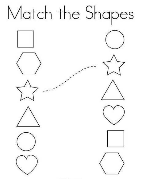 Preschool Printables With Match the Shapes Coloring Page