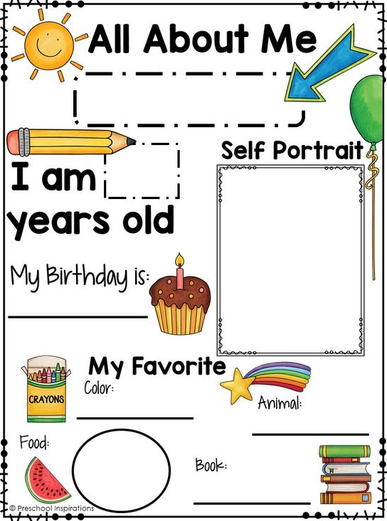 Preschool Printables With Printable All About Me Poster for a Preschool Theme