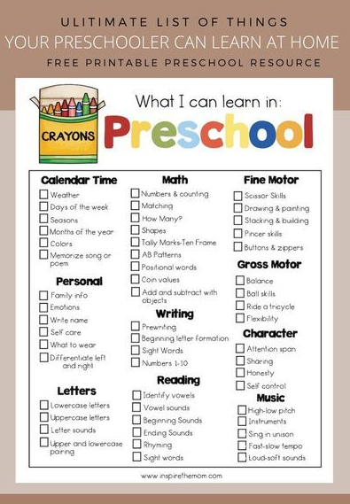 Preschool Printables With Things Your Preschooler Can Learn at Home