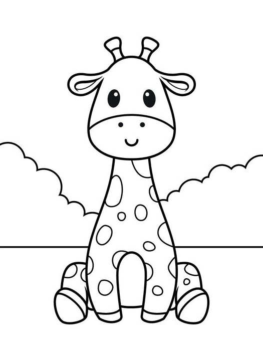 Animal Coloring Pages Baby Giraffe Animals Coloring Pages