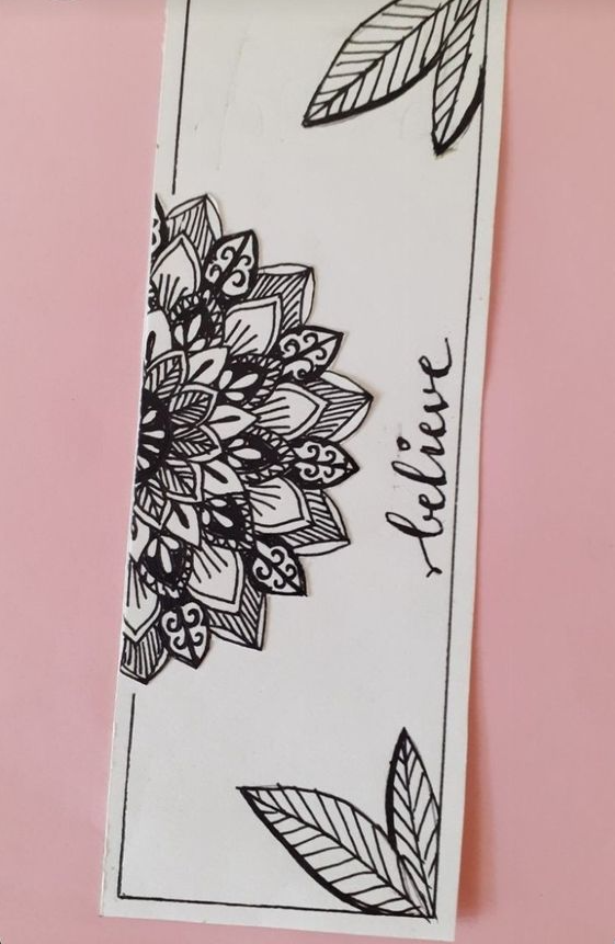 Bookmark with beautiful mandala art