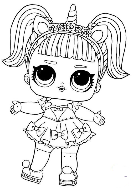 Colouring Pages For Kids With Free L.O.L. Surprise Sparkle series dolls coloring pages