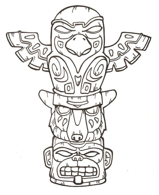 Colouring Pages For Kids With Free Printable Totem Pole Coloring Pages For Kids