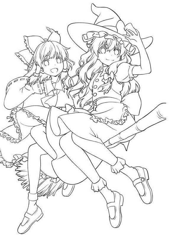 Cute Girl Coloring Page For