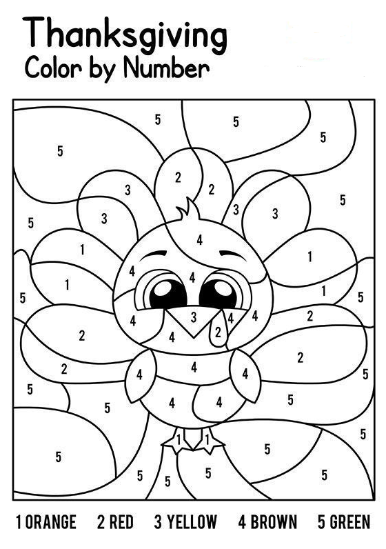 Thanksgiving Coloring Pages Thanksgiving Color By Number