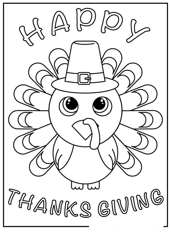 Turkey Coloring  Cute Thanksgiving Turkey Coloring