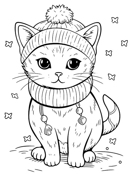 Winter Coloring Pages   Cat Coloring Pages 2024 Free Printable
