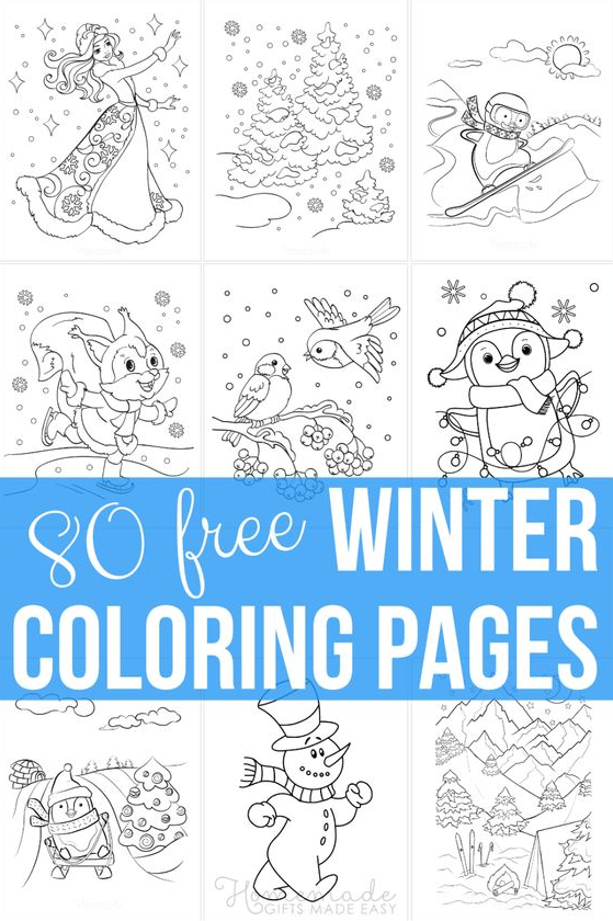 Winter Coloring Pages Free Printable Winter Coloring Pages for Kids & Adult