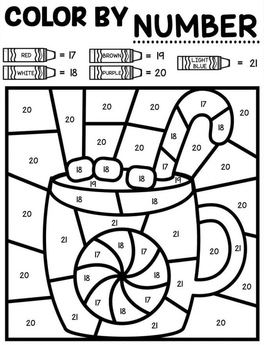 Winter Coloring Pages Free Winter Color By Number Coloring Pages