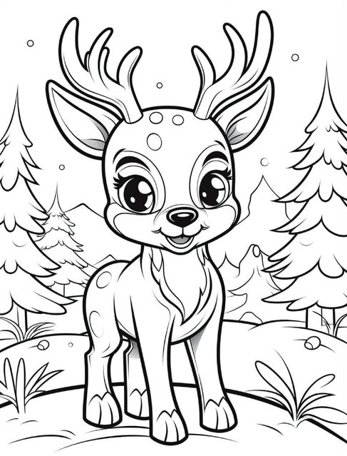 Winter Coloring Pages   Reindeer Coloring Pages