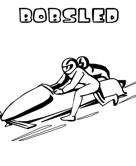 Olympic Coloring Pages - Bobsled Coloring Page