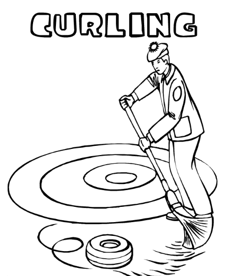 Olympic Coloring Pages - Curling Coloring Page