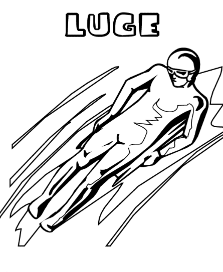 Olympic Coloring Pages   Olympic Luge Coloring Page