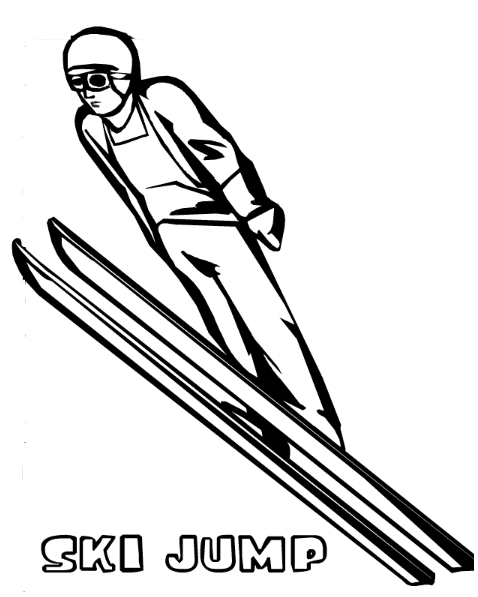 Olympic Coloring Pages - Ski Jump Coloring Page