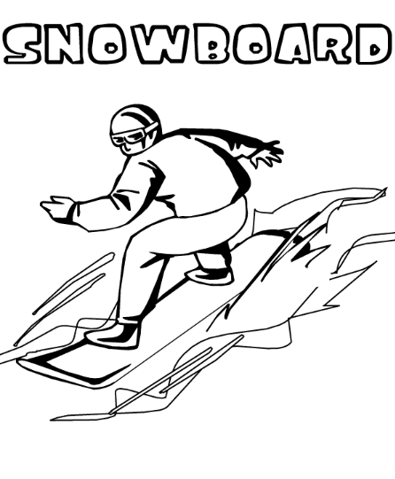 Olympic Coloring Pages - Snowboarding Coloring Page