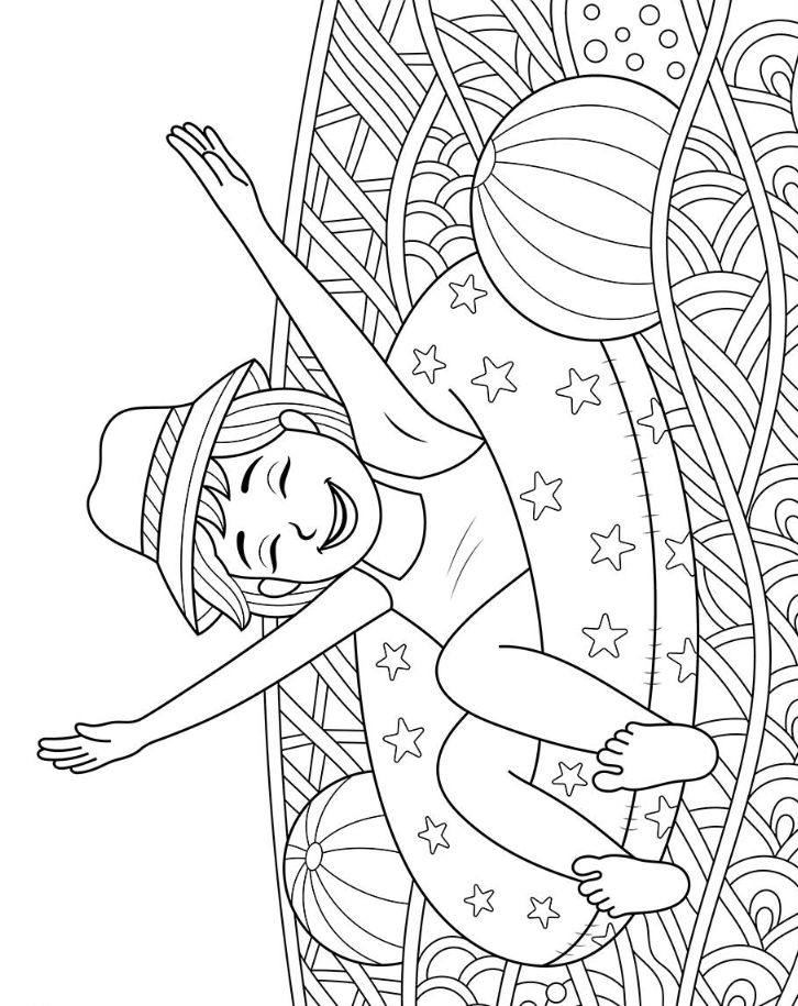 Summer Adult Coloring Pages - Easy Summer Fun Coloring Free