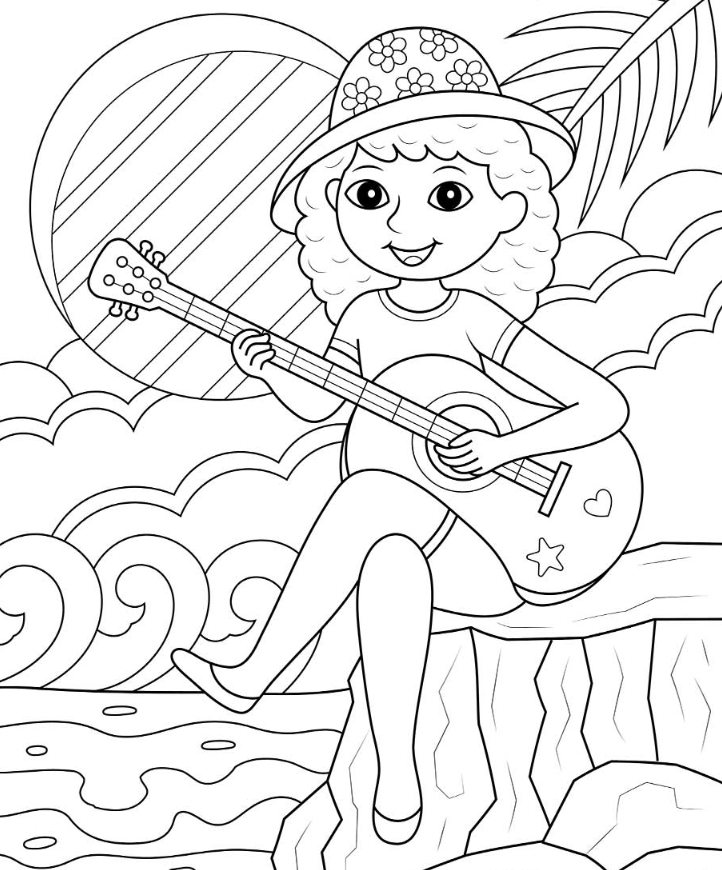 Summer Adult Coloring Pages - Easy Teen Summer Coloring Pages