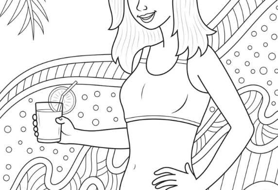 Summer Adult Coloring Pages   Teen Girl Coloring Printable